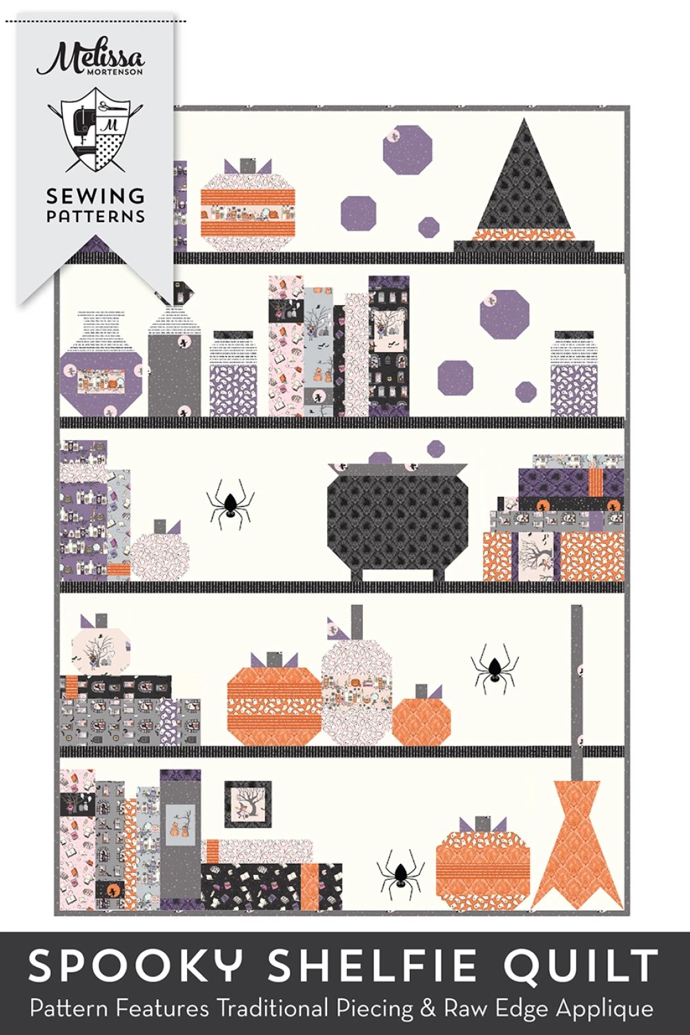 Melissa Mortenson Spooky Shelfie Quilt FQ Friendly 48 x 68 