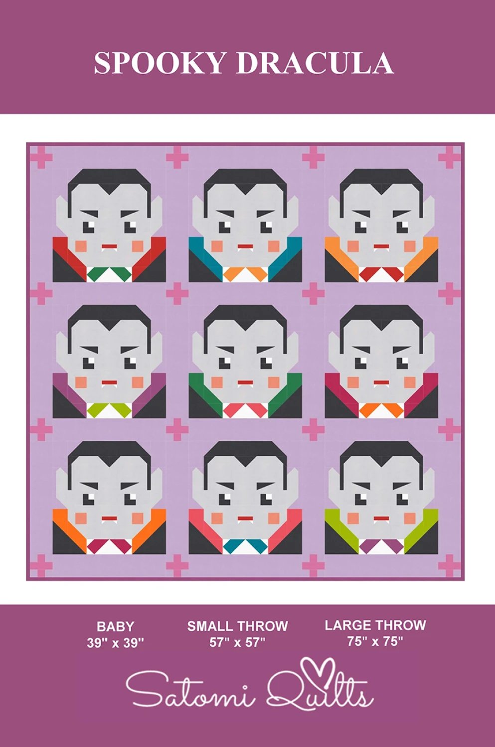 Satomi Quilts Sppoky Dracula 3 sizes 